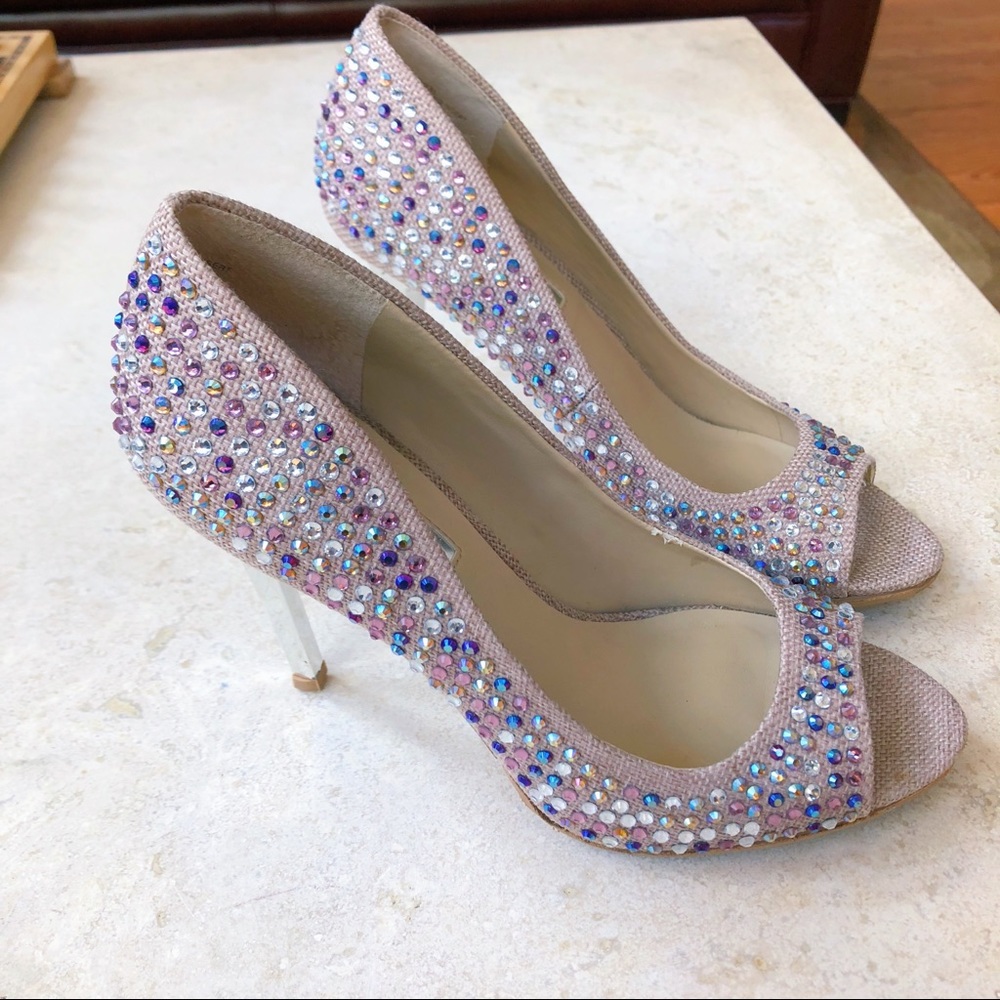 INC bedazzled sparking heals.